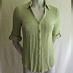 BCX GREEN UTILITY CAMP SAFARI SHIRT Size XS